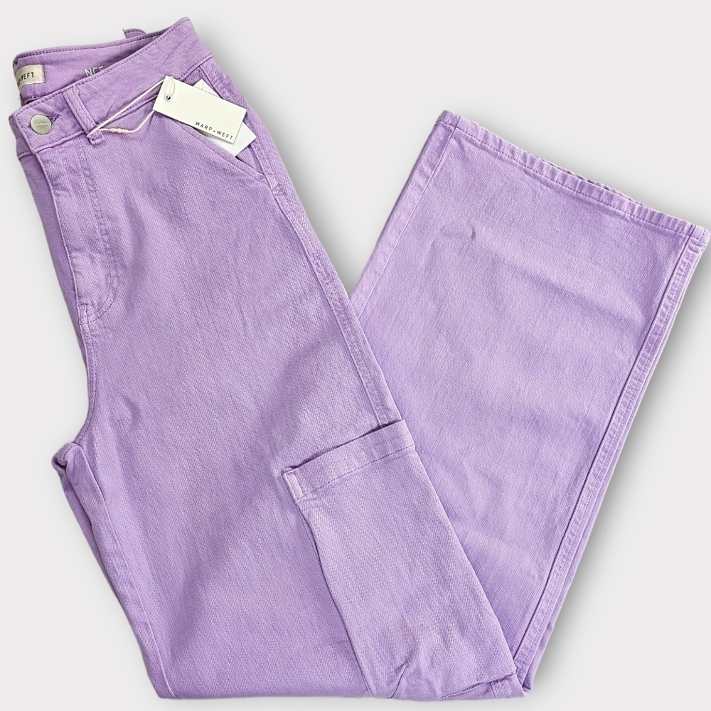 Warp + Weft Lavender Wide Leg Cargo Jeans - Picture 2 of 14